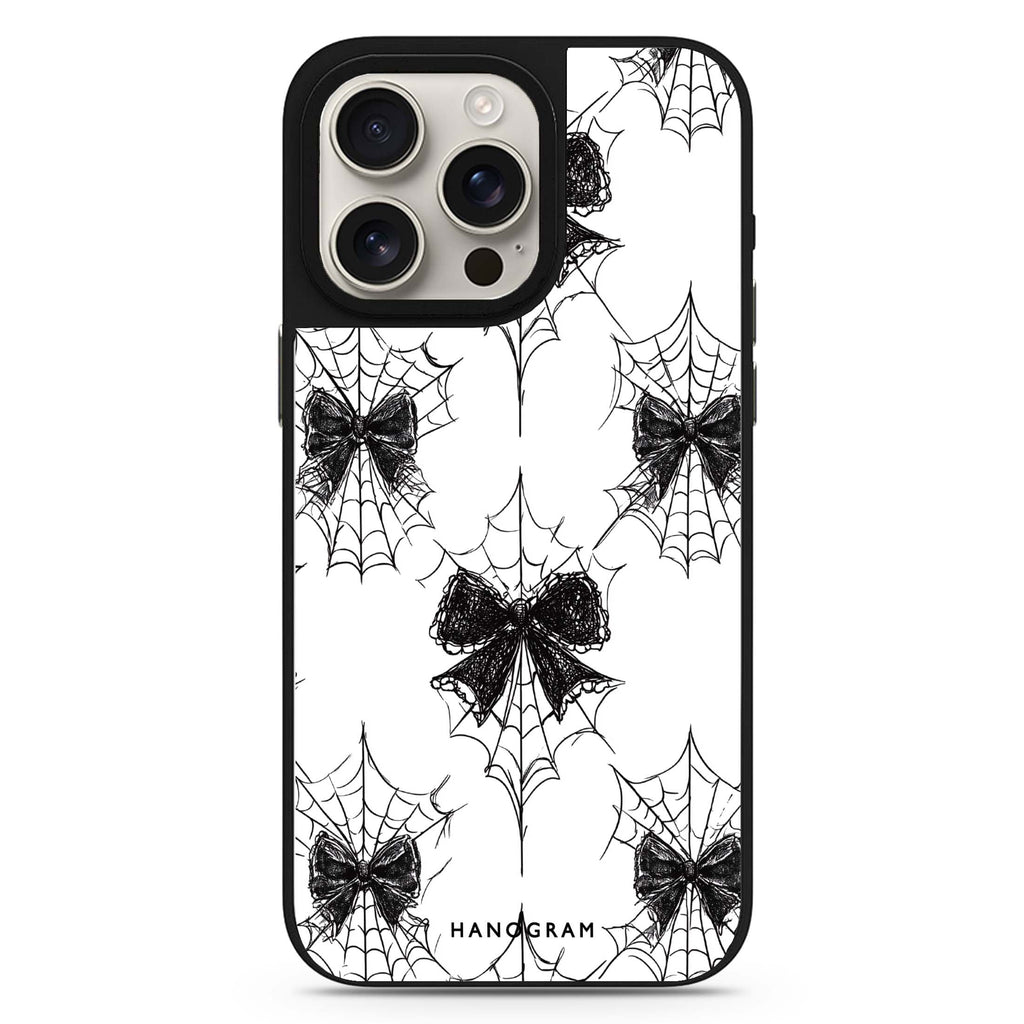 Gothic Web Lace sleek reflective design iPhone 16/15/14 Pro Max & Pro mirror case
