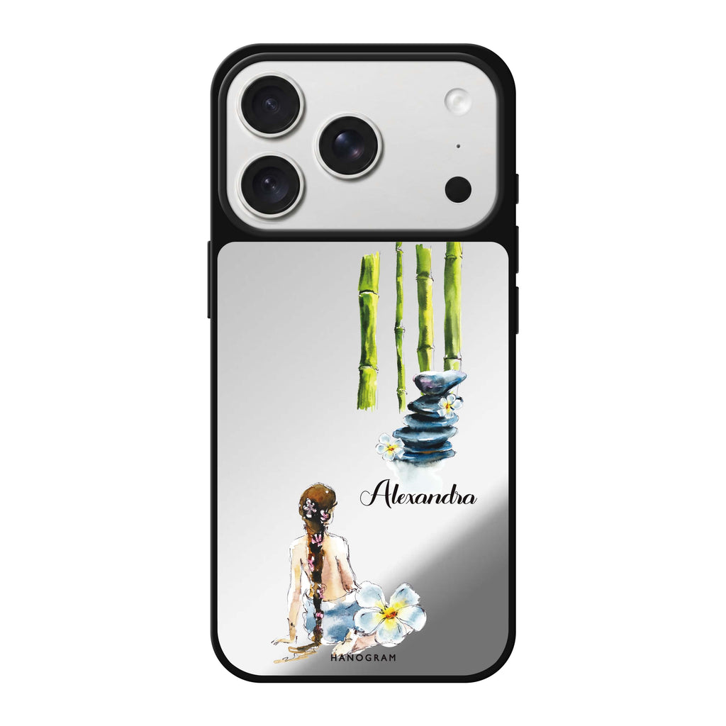 Zen personalized name minimal iPhone 18 Pro Max mirror case