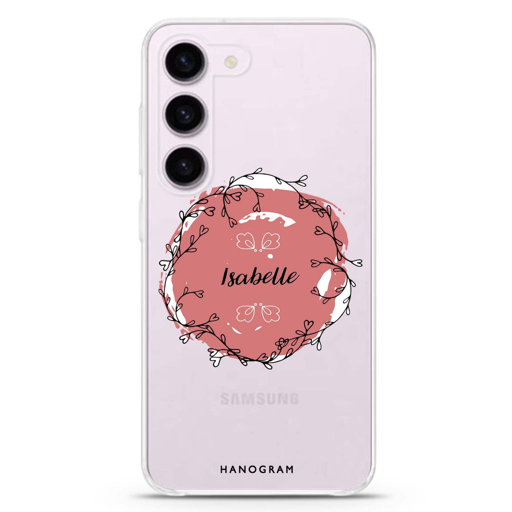 Heart Crown personalized ultra-clear case for Samsung Galaxy S23/S22, front view