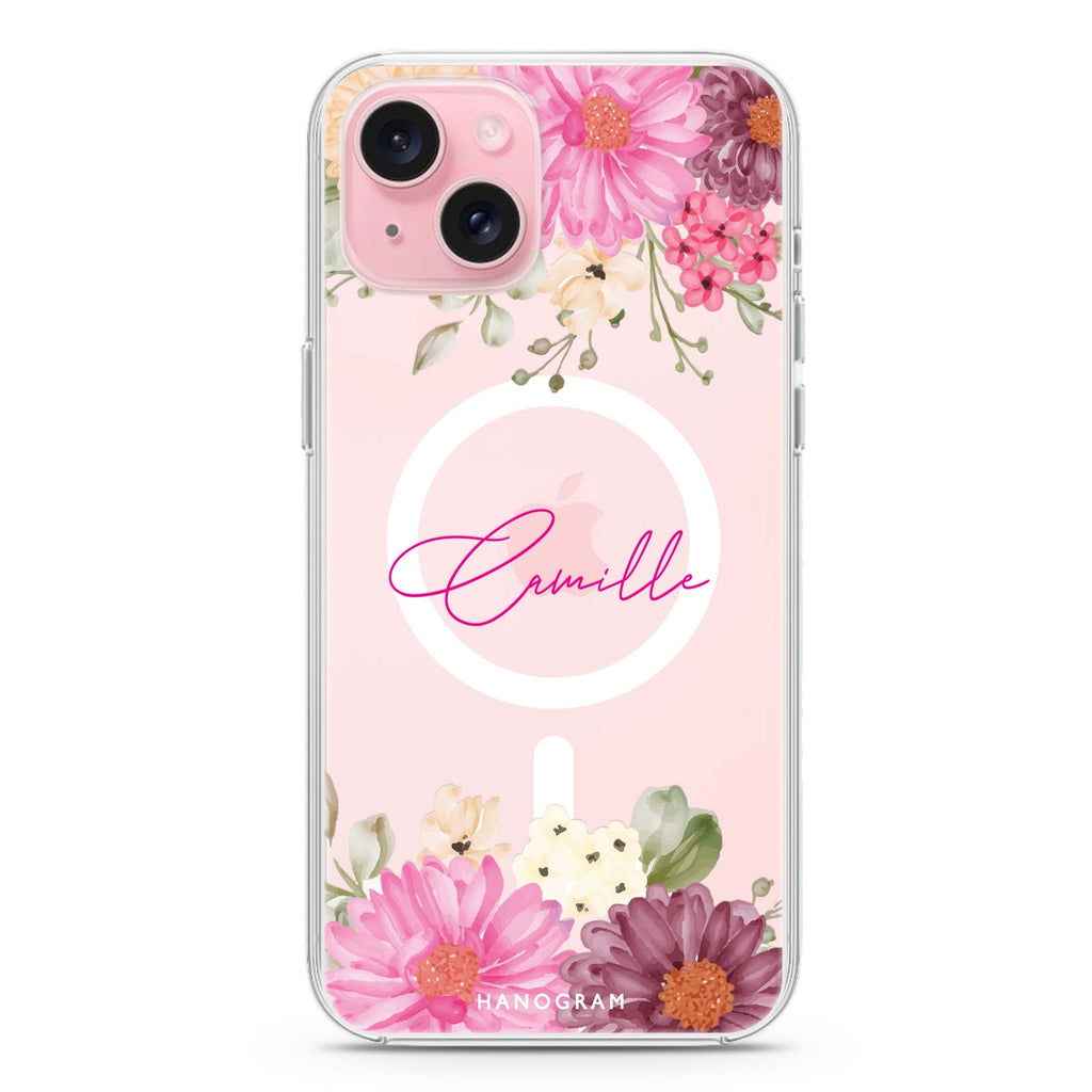 Blooms Bounty iPhone 15 Plus MagSafe Compatible Ultra Clear Case