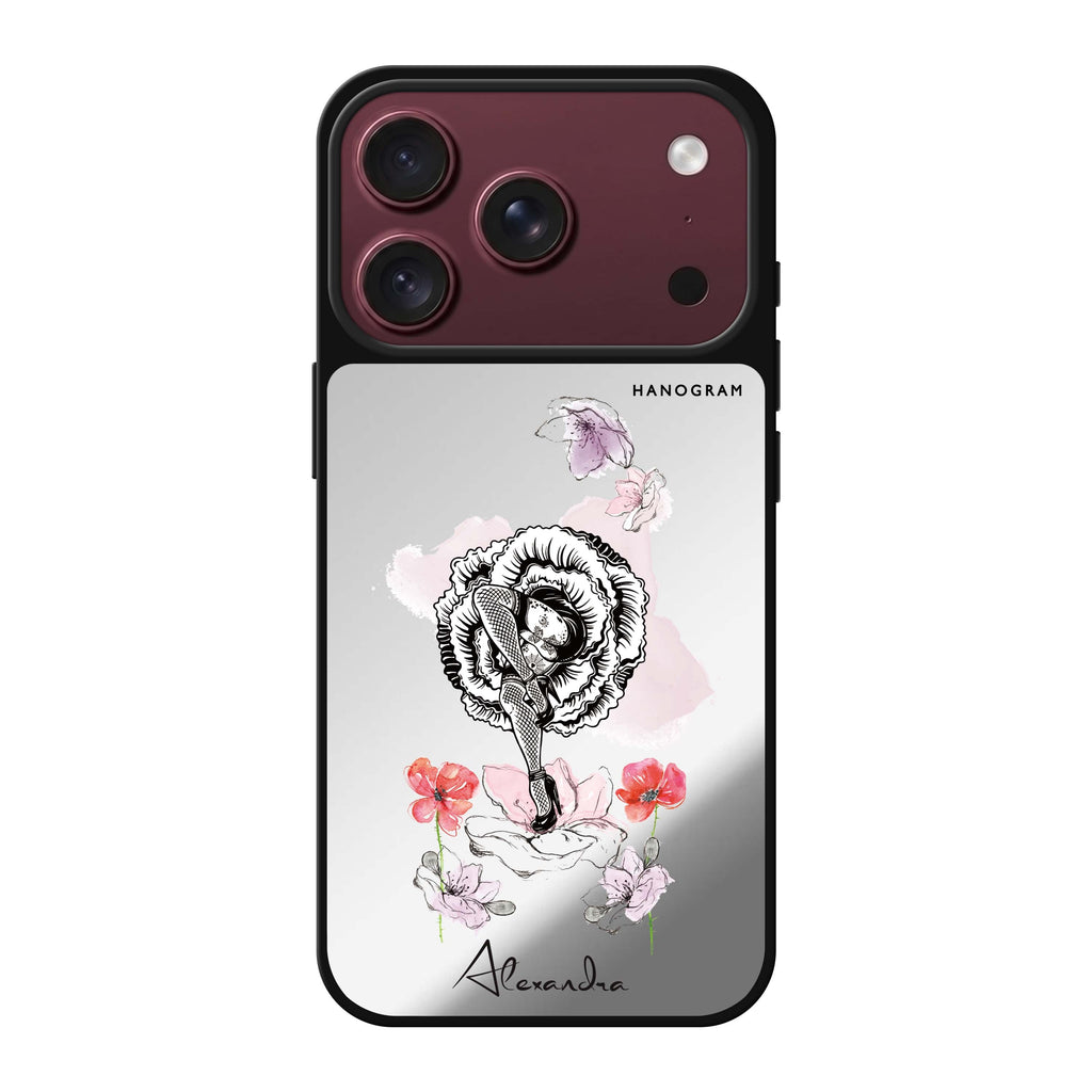 Dancing Flora personalized name flower floral iPhone 18 Pro Max mirror case