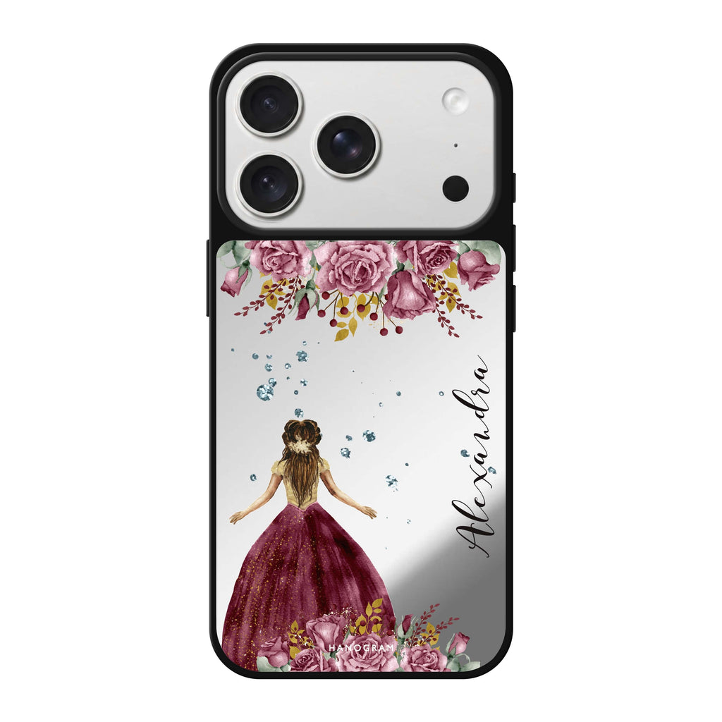 Princess In Garden personalized name spring floral nature iPhone 18 Pro Max mirror case