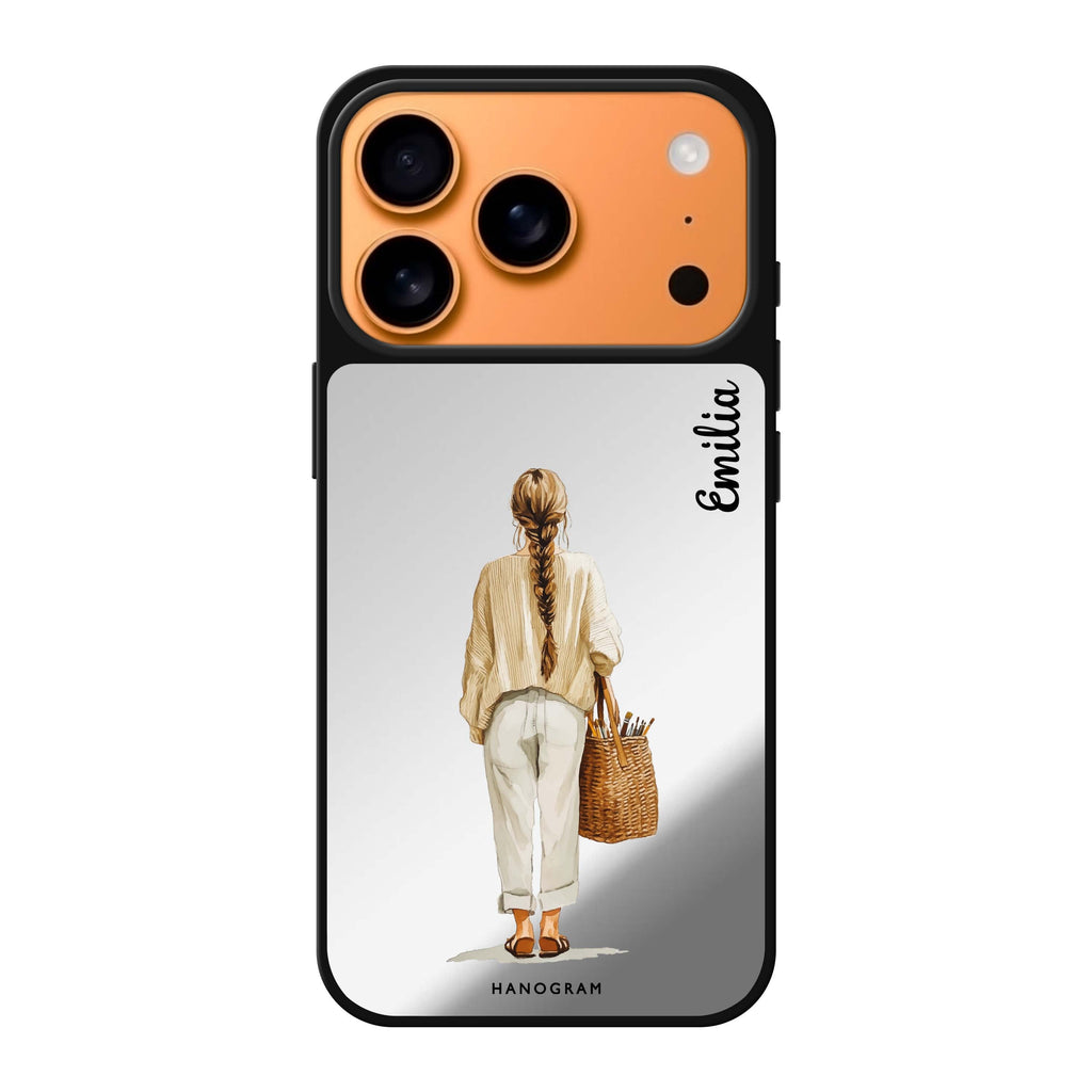 Linen Days personalized name iPhone 17 Pro Max mirror case