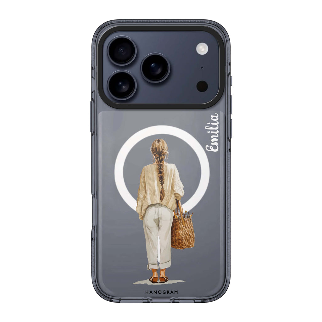 Linen Days personalized name graphic iPhone 17 Pro Max ultra clear case