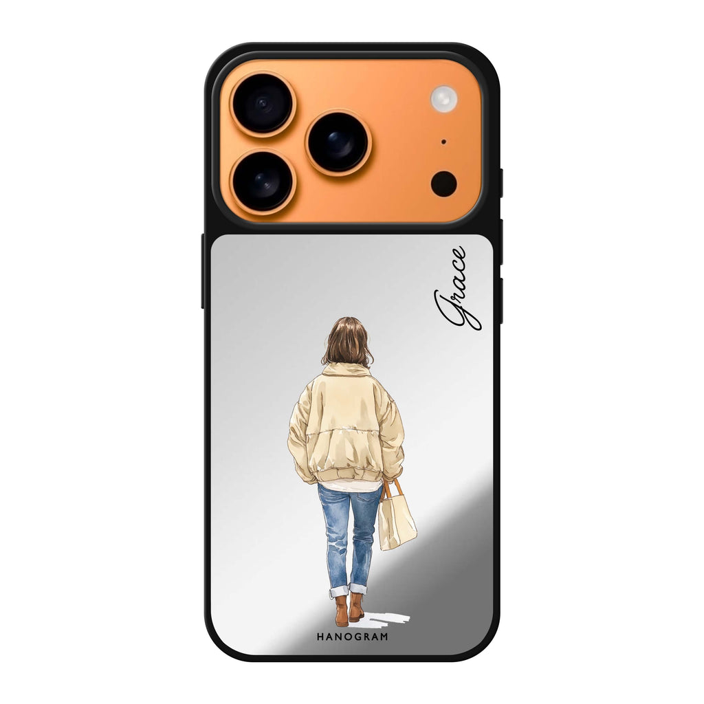 Everyday Stroll personalized name travel iPhone 17 Pro Max mirror case