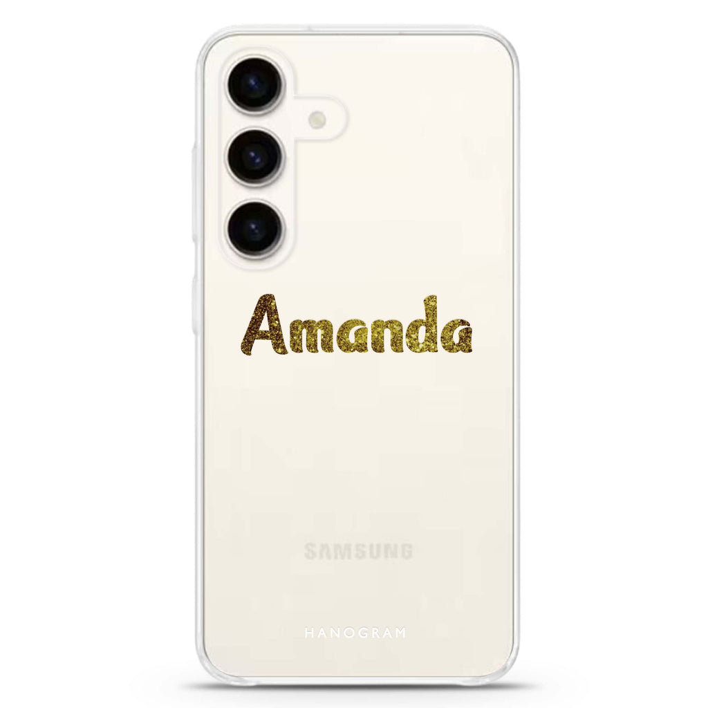 Glittering Gold Samsung Galaxy Ultra Clear Case