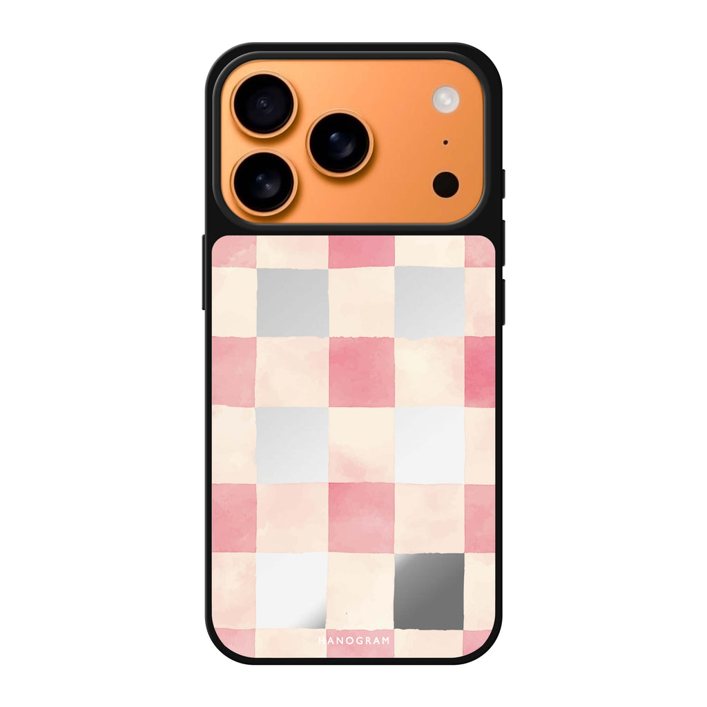 Rosy Picnic pink iPhone 17 Pro Max mirror case