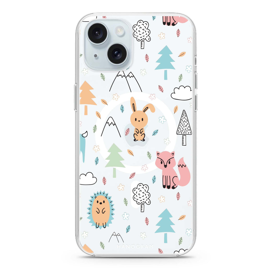 Whimsy Wildlife iPhone 15 Plus MagSafe Compatible Ultra Clear Case