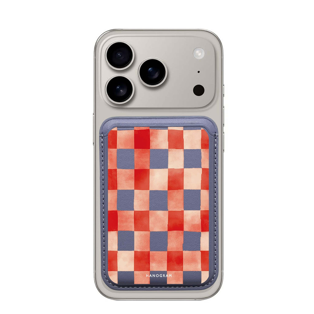Cherry Checks MagSafe wallet for iPhone, slim magnetic card holder, main view