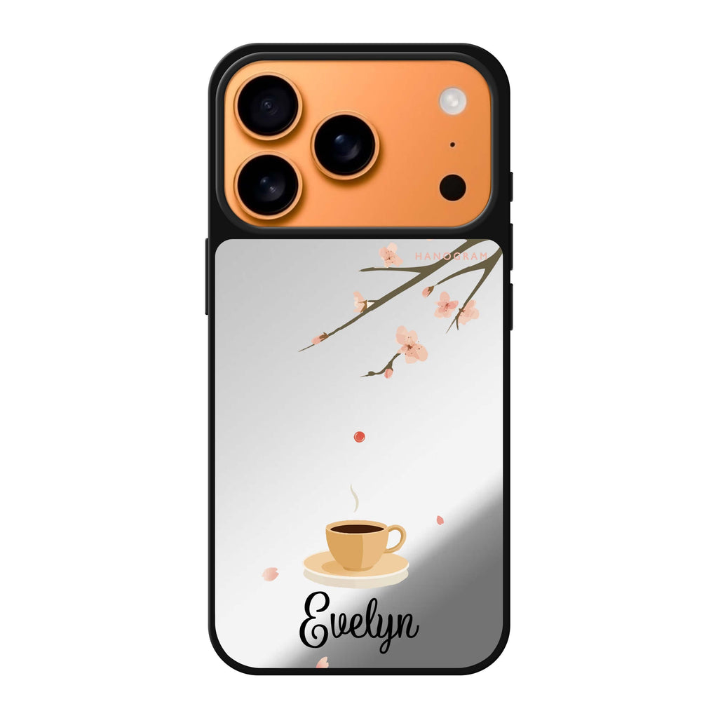 Quiet Bloom personalized name spring flower floral iPhone 17 Pro Max mirror case