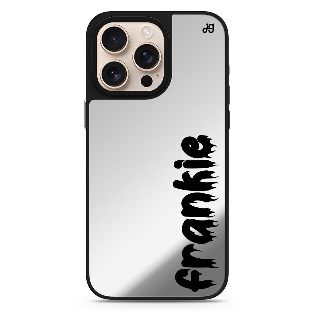 Haunted Name Glow personalized name sleek reflective design iPhone 16/15/14 Pro Max & Pro mirror case