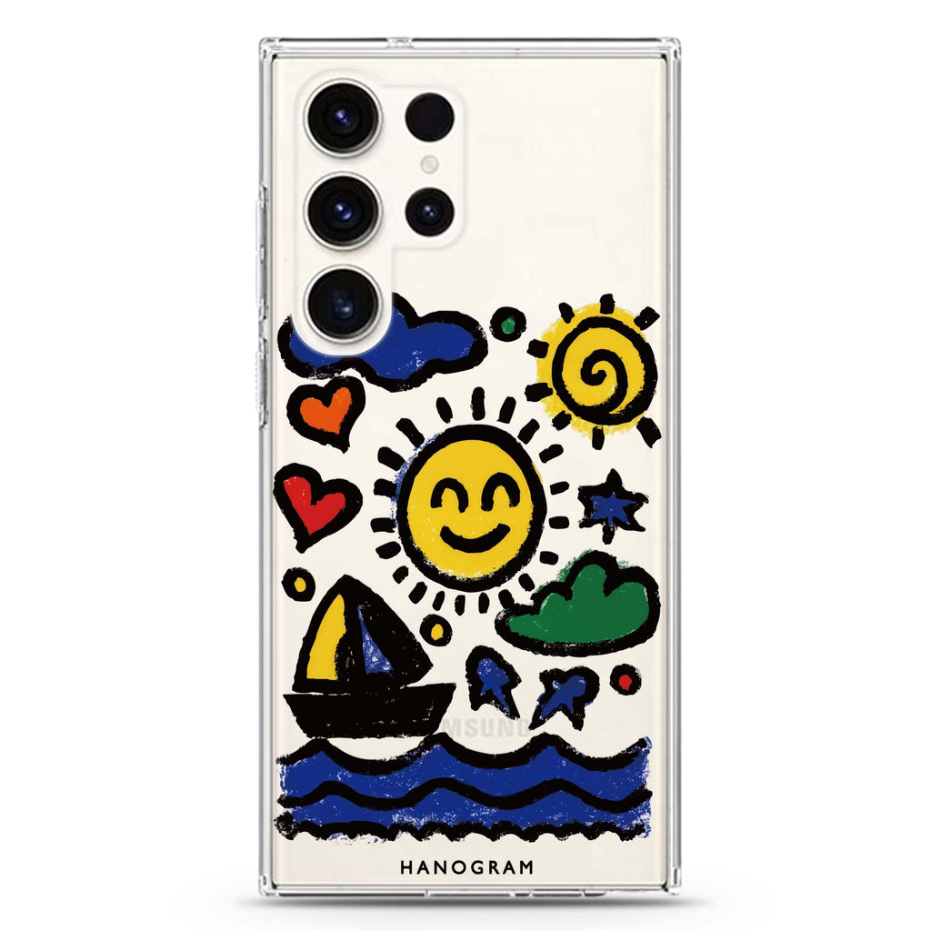 Seaside Memories Samsung Galaxy S26/S25/S24/S23/S22 Ultra ultra clear case, transparent design, main view