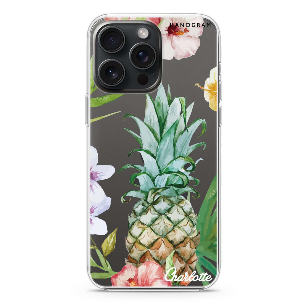 Pineapple & Floral iPhone Ultra Clear Case