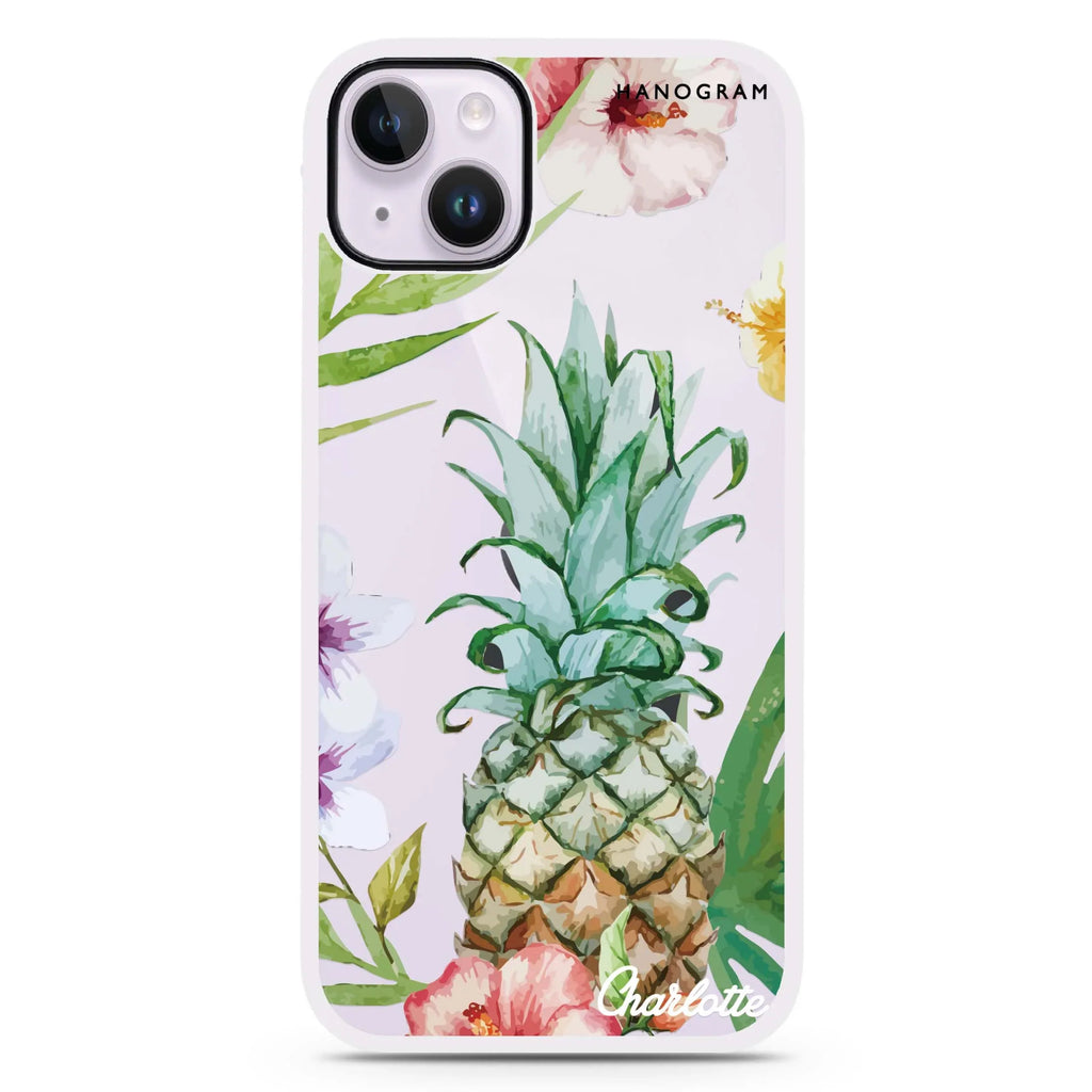 Pineapple & Floral iPhone 15 Impact Guard Bumper Case
