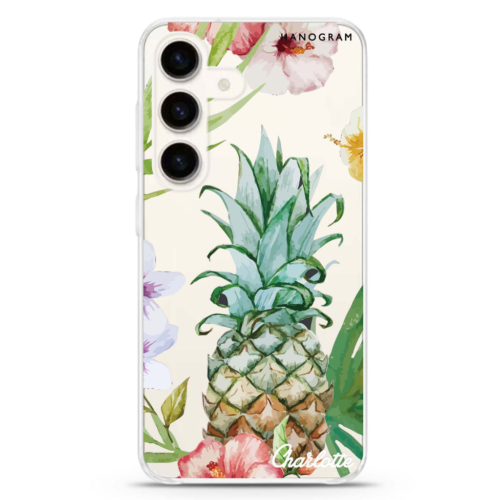 Pineapple & Floral Samsung Galaxy Ultra Clear Case