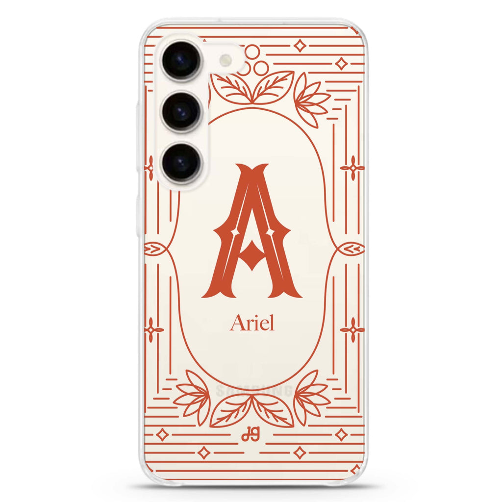 Artistic Monogram I ultra-clear case for Samsung Galaxy S23/S22, front view