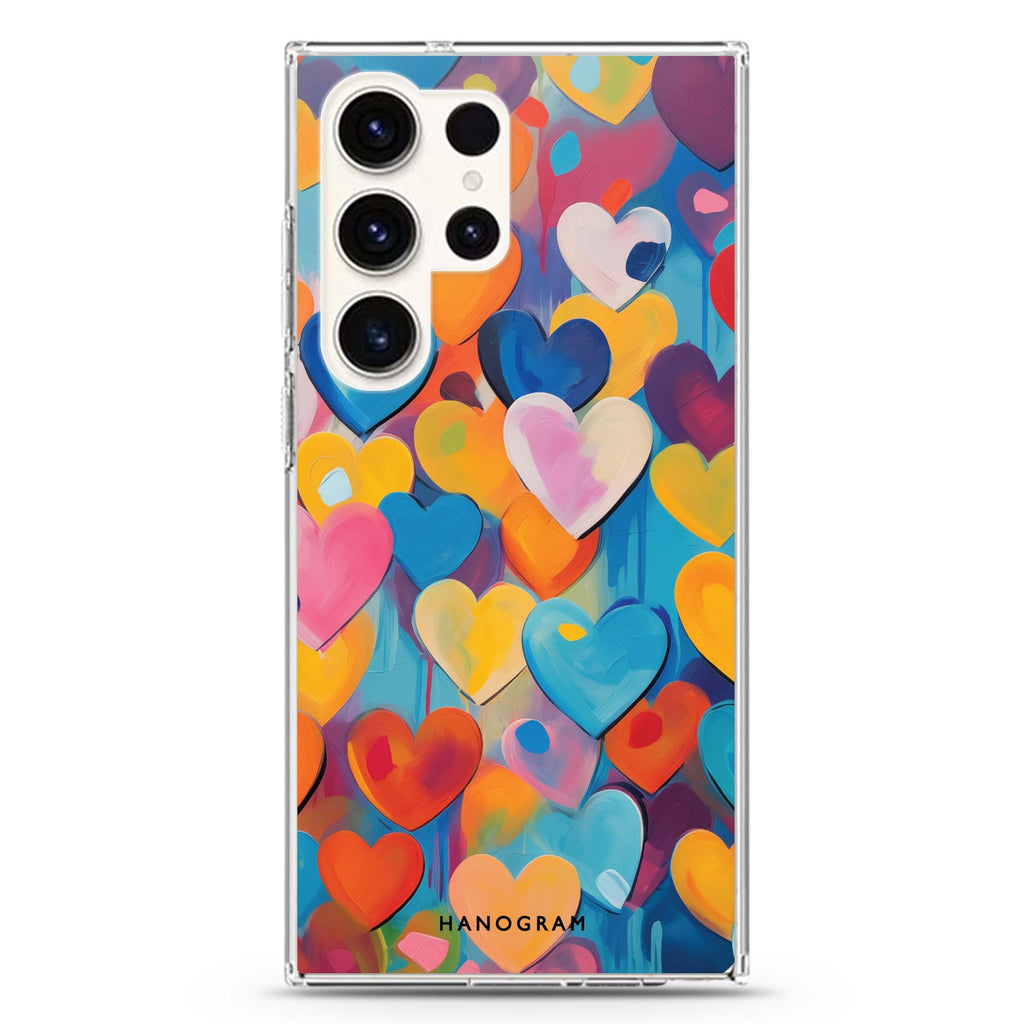 Heartflow Elegance Samsung Galaxy S26/S25/S24/S23/S22 Ultra ultra clear case, transparent design, main view