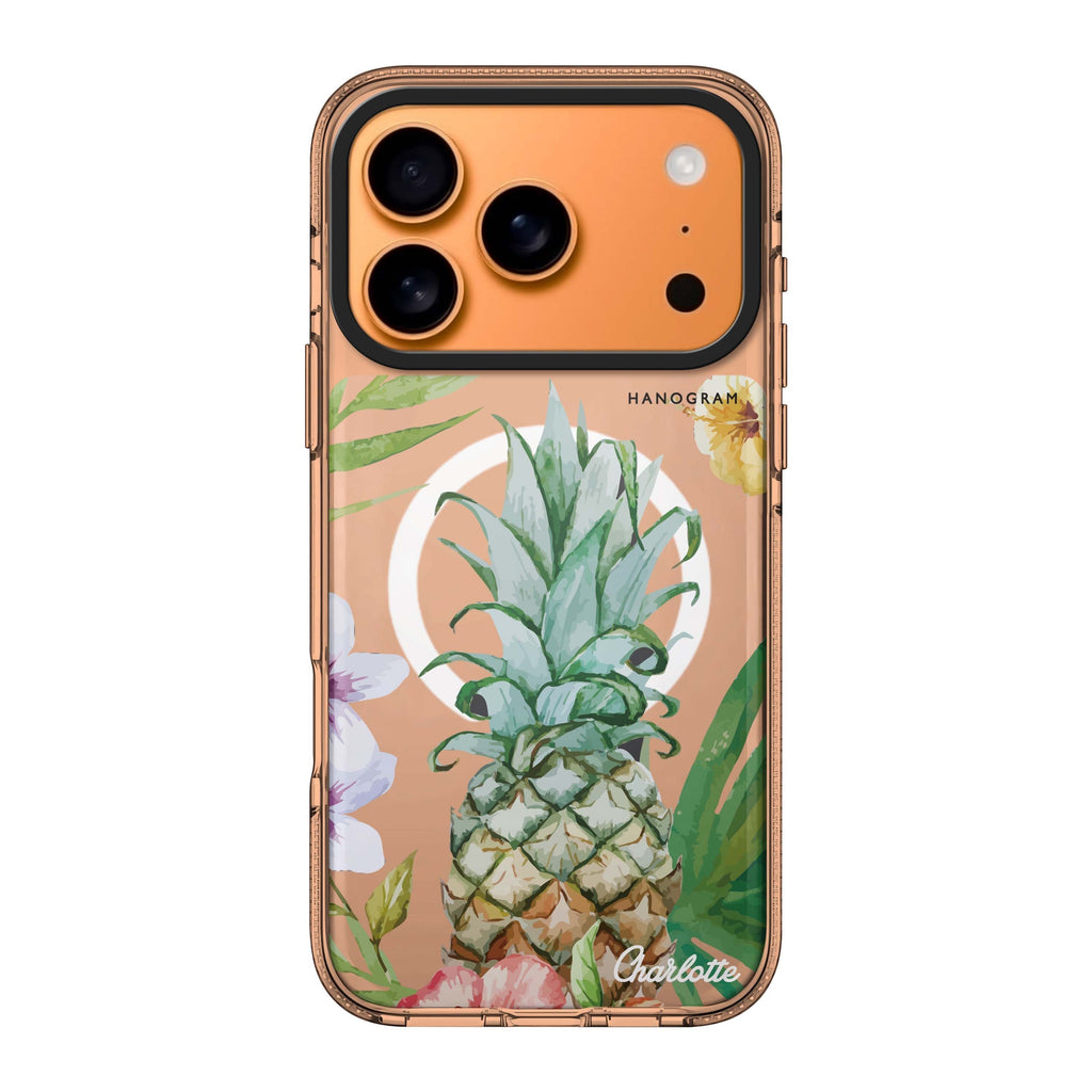 Pineapple & Floral personalized name flower floral fruit spring iPhone 17 Pro Max ultra clear case