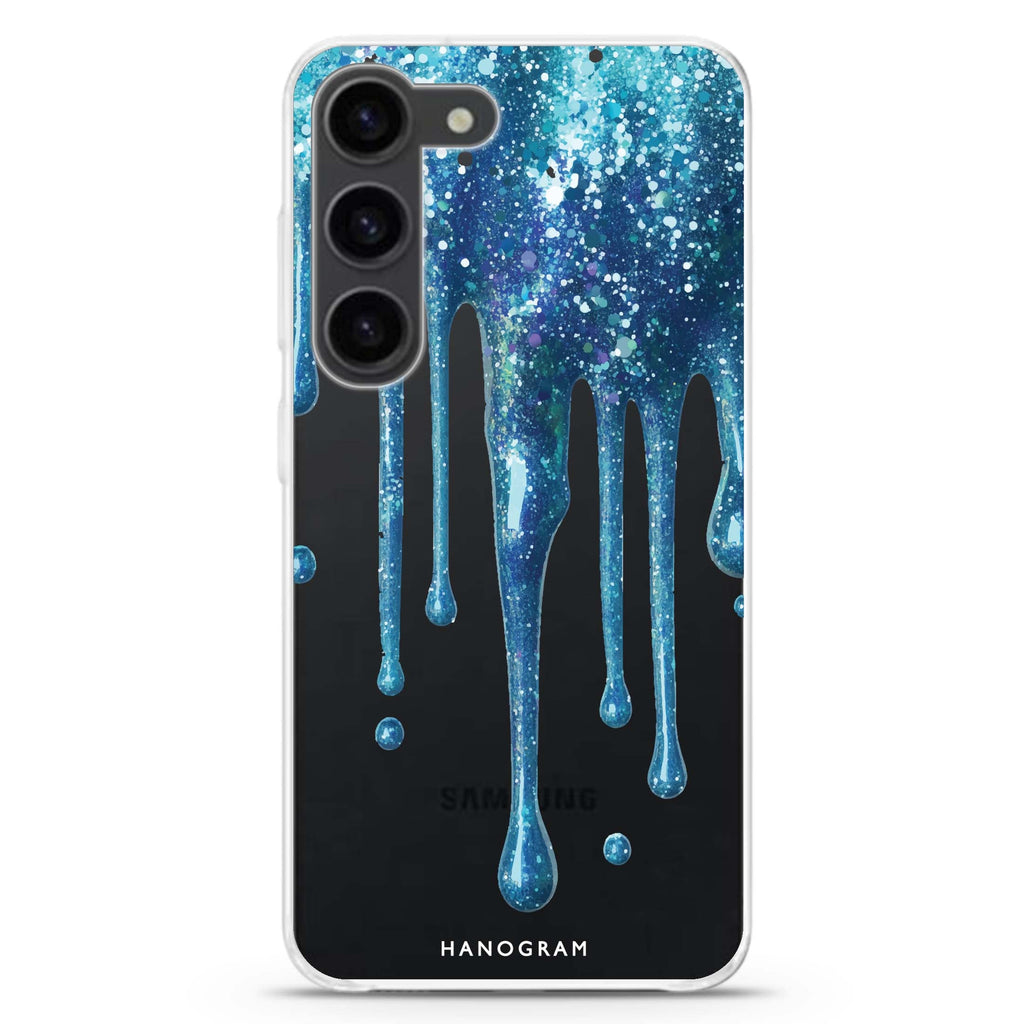 Gleaming Drips ultra-clear case for Samsung Galaxy S23/S22, front view