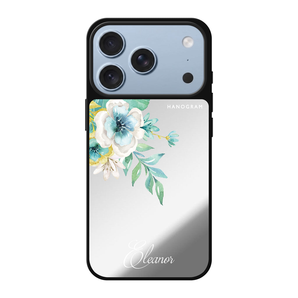 Watercolor Flowers personalized name flower floral watercolor iPhone 18 Pro Max mirror case