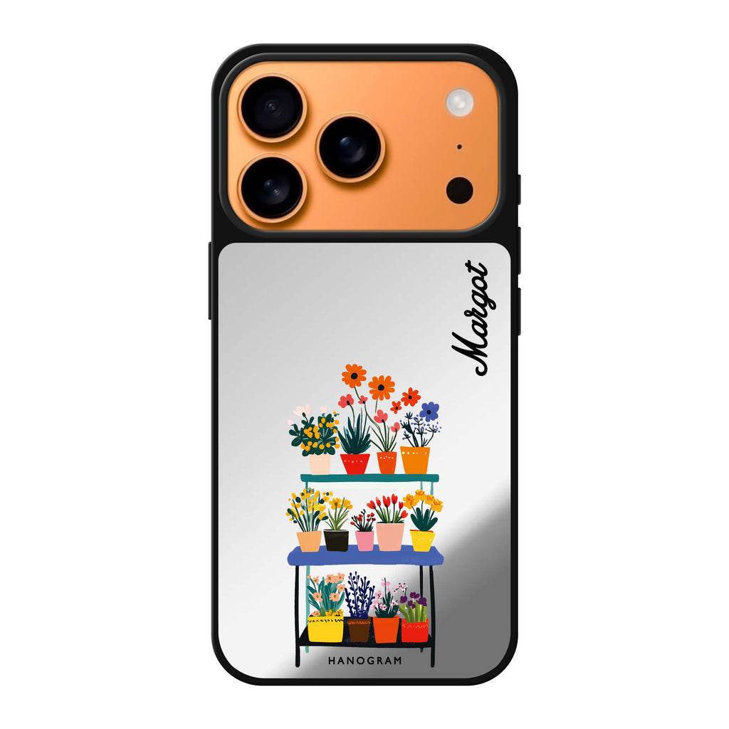Petal Pop #2 personalized name flower floral playful iPhone 17 Pro Max mirror case
