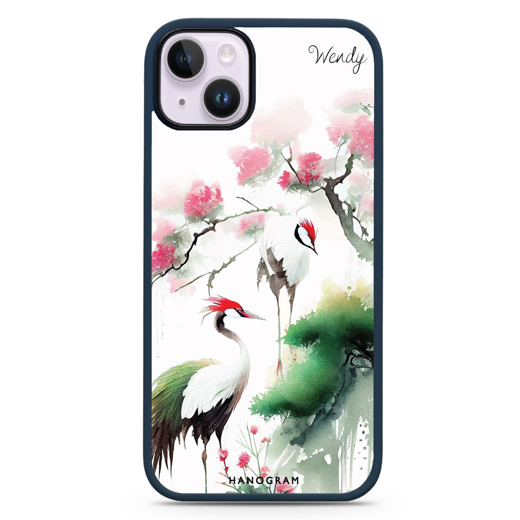 Pines & cranes iPhone 15 Impact Guard Bumper Case