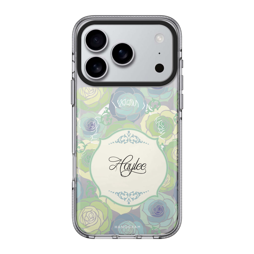 Art of Rose I personalized name pink flower abstract floral iPhone 17 Pro Max ultra clear case
