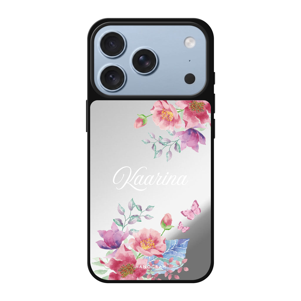 Butterfly Garden personalized name spring butterfly animal floral iPhone 18 Pro Max mirror case