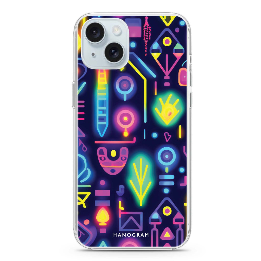 Neon Sparkle iPhone Ultra Clear Case