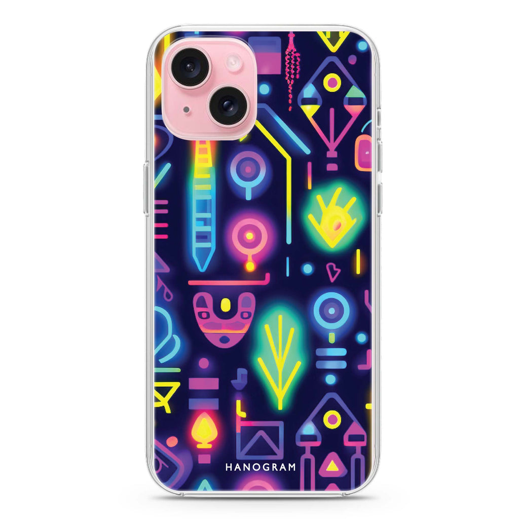 Neon Sparkle iPhone 15 Plus MagSafe Compatible Ultra Clear Case