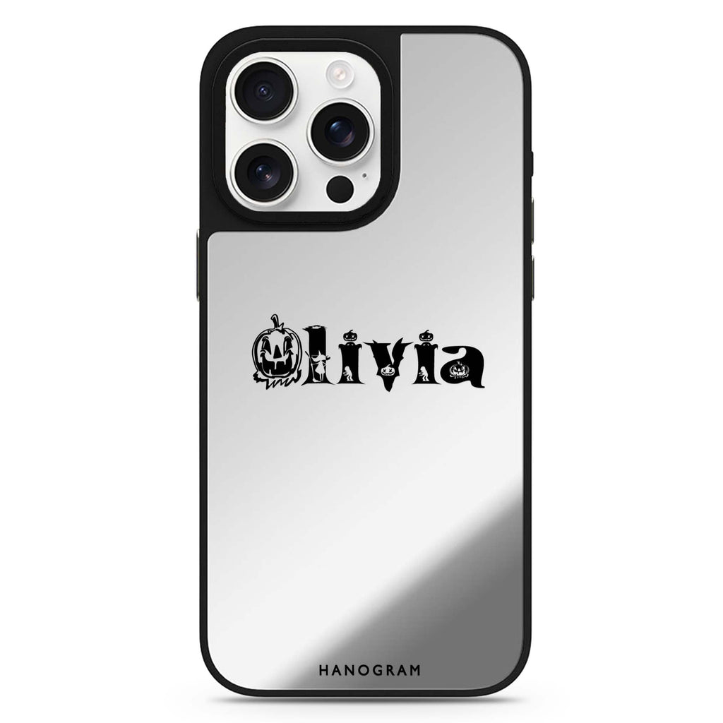 Pumpkin Glow Personal personalized name MagSafe mirror case for iPhone 16/15/14 Pro Max and Pro, main view