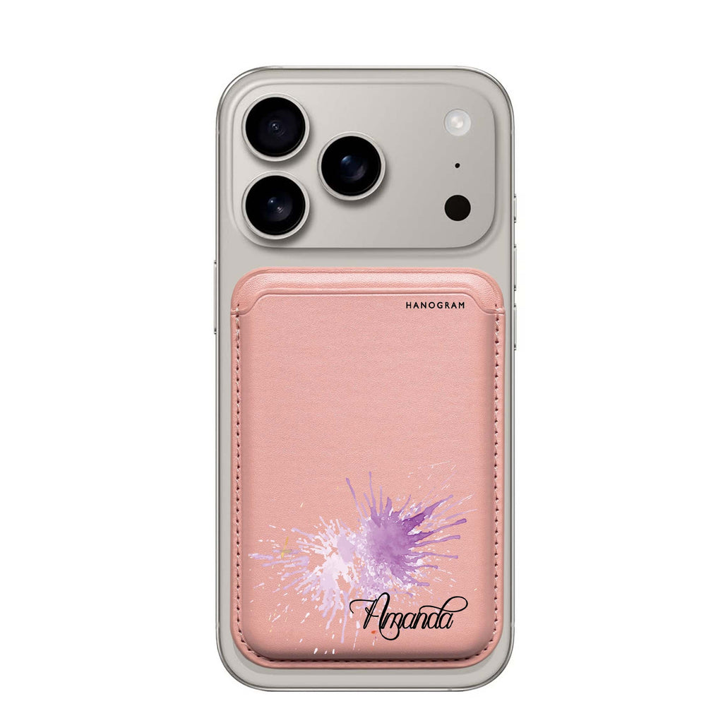 Paint Smash custom name MagSafe wallet for iPhone, personalized magnetic card holder, main view