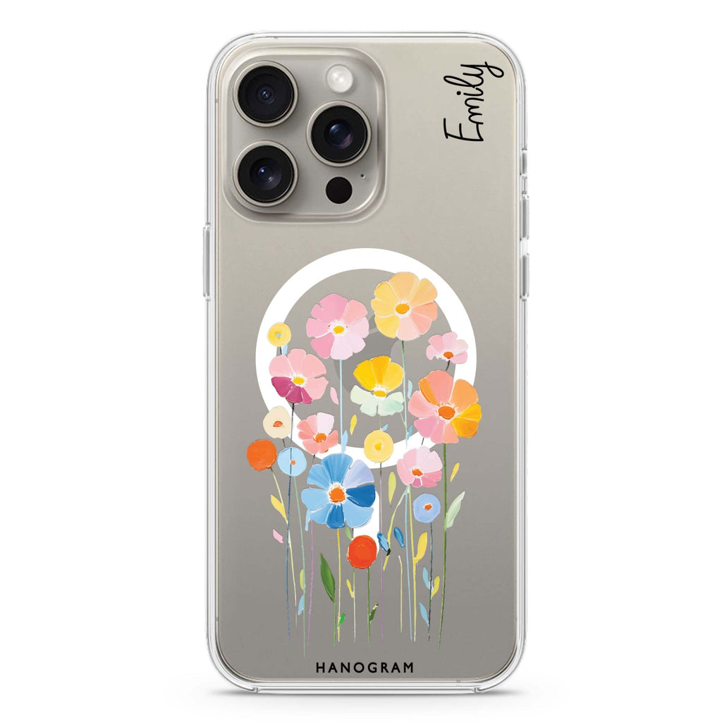 Floral Elegance iPhone 15 Pro MagSafe Compatible Ultra Clear Case