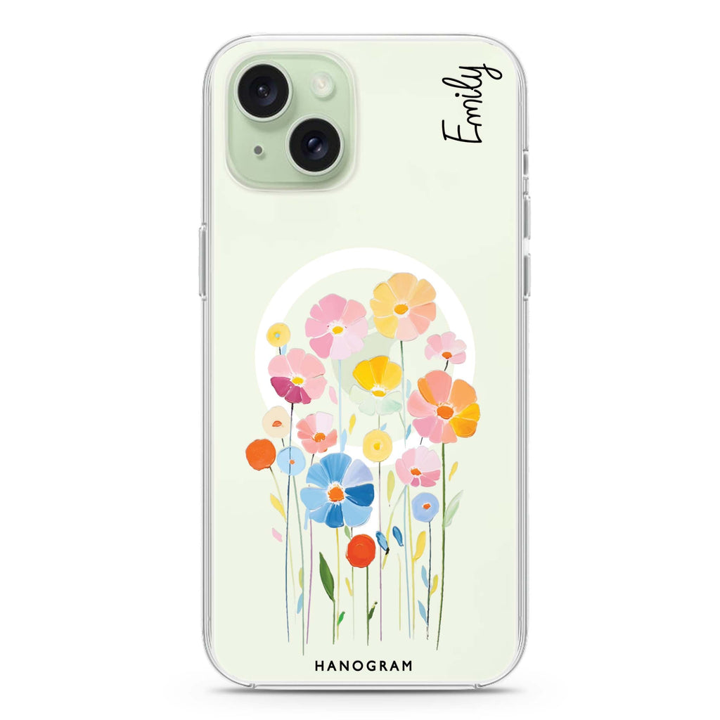 Floral Elegance iPhone 15 Plus MagSafe Compatible Ultra Clear Case