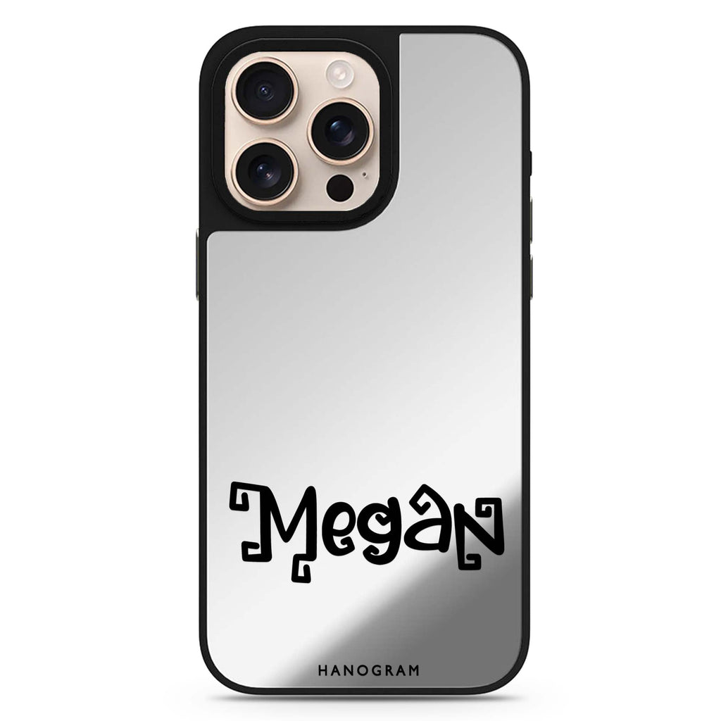Boo-tiful Name personalized name sleek reflective design iPhone 16/15/14 Pro Max & Pro mirror case