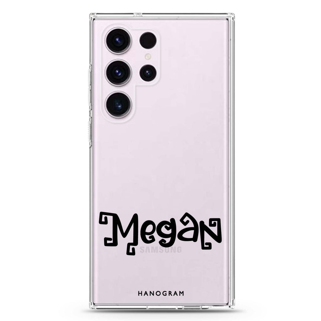 Boo-Tiful Name personalized name Samsung Galaxy S26/S25/S24/S23/S22 Ultra ultra clear case, transparent design, main view