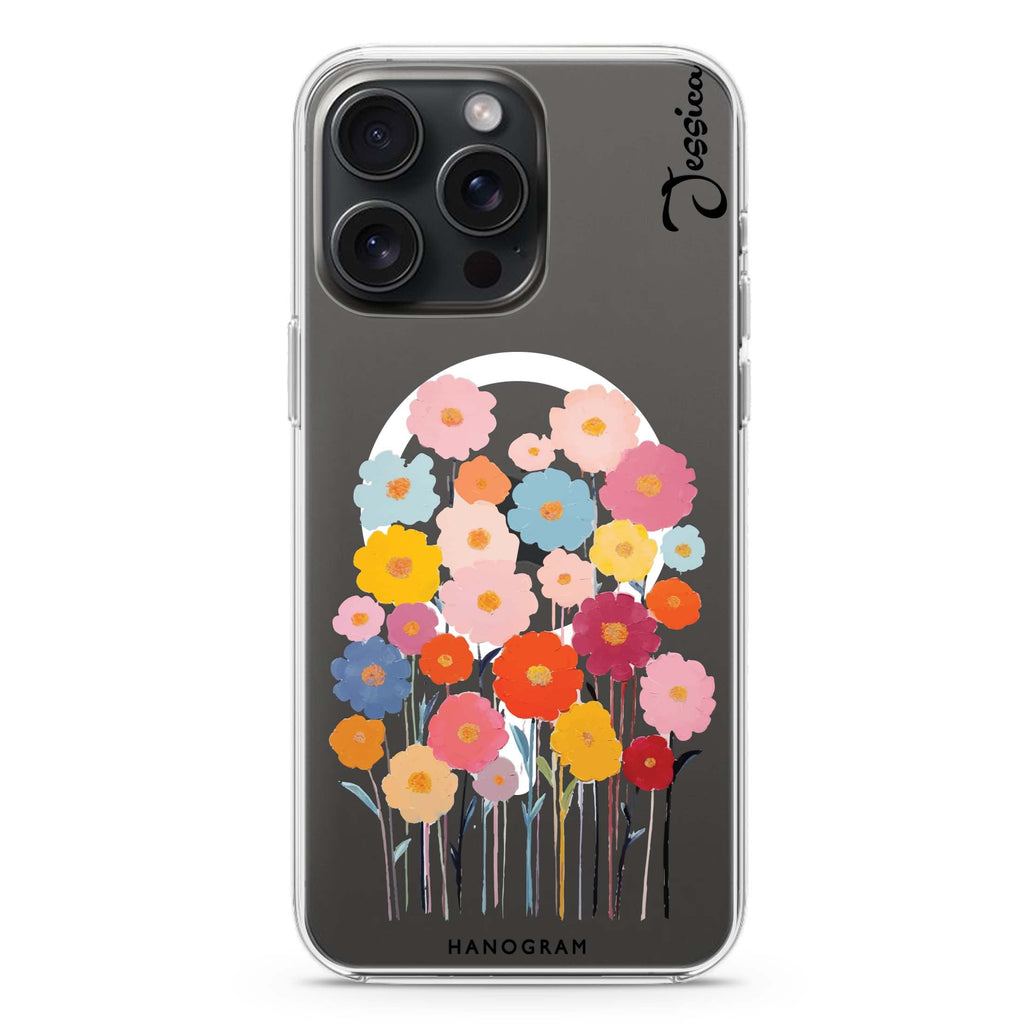Garden Blooms iPhone 15 Pro MagSafe Compatible Ultra Clear Case