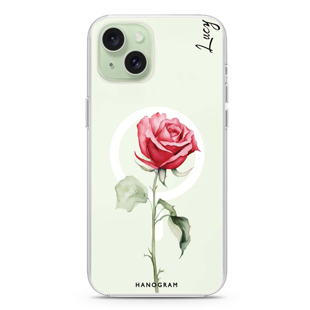 Rose Radiance iPhone 15 Plus MagSafe Compatible Ultra Clear Case