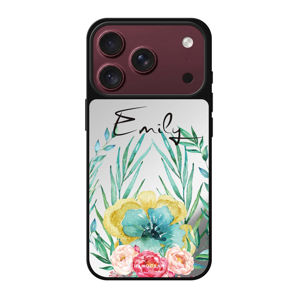 The Great Golden Flower personalized name gold flower floral iPhone 18 Pro Max mirror case