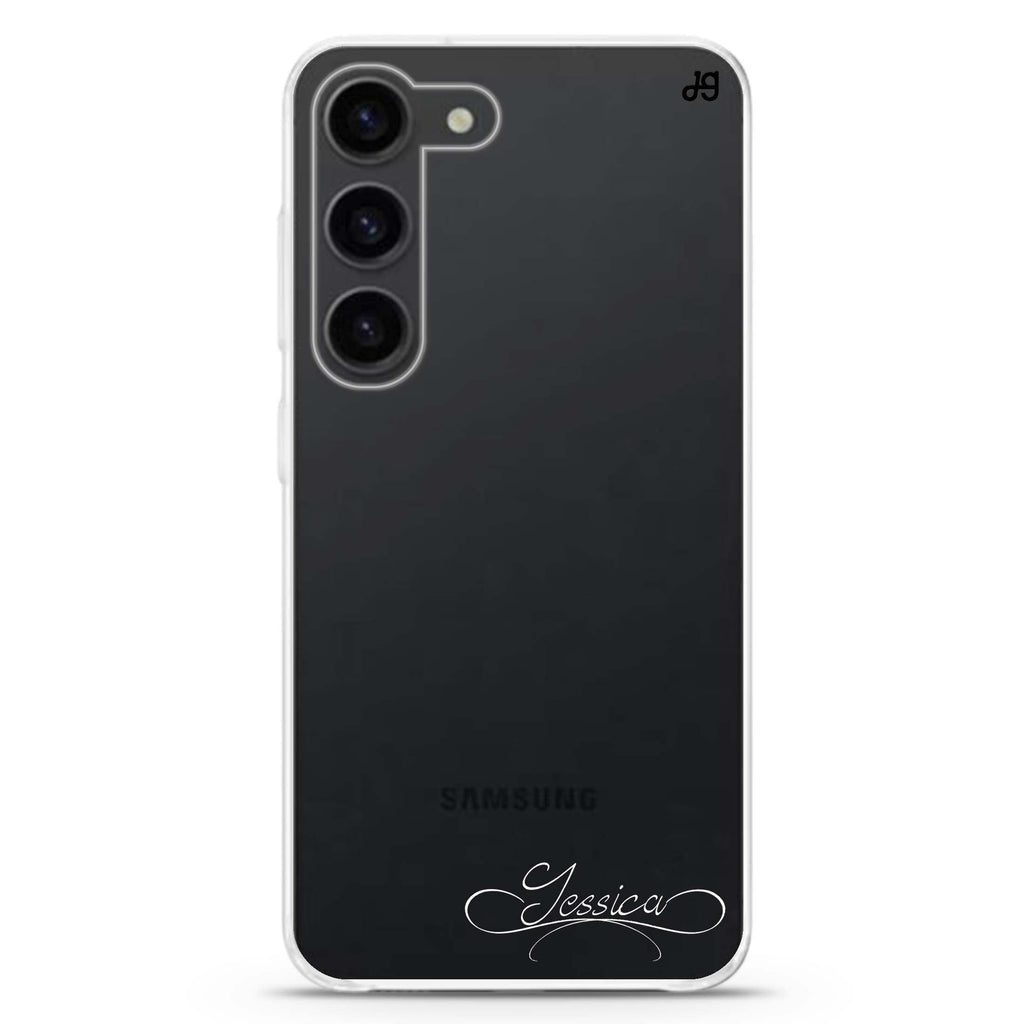 Cursive II personalized ultra-clear case for Samsung Galaxy S23/S22, front view