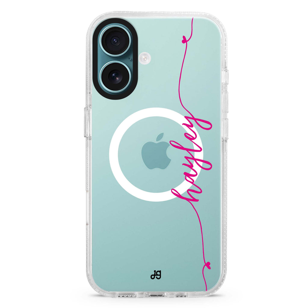 Heart Word MagSafe Compatible iPhone 16 Ultra Clear Case - Personalized and Stylish Protection
