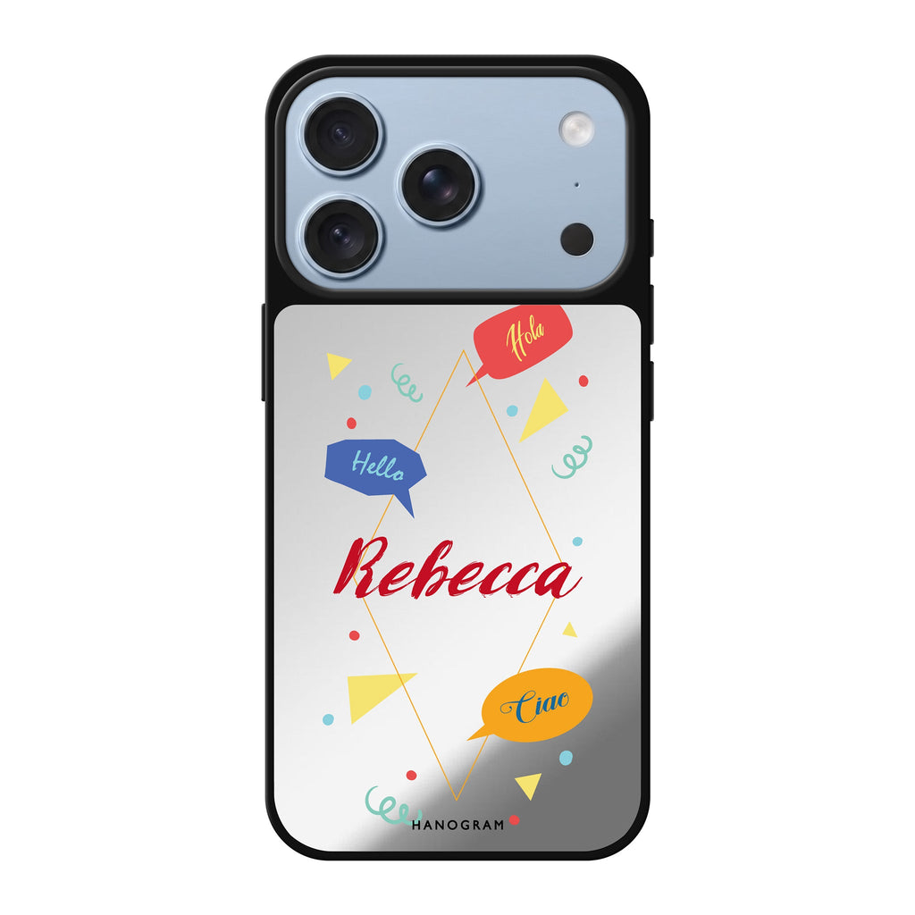 Communicate Fun personalized name playful iPhone 18 Pro Max mirror case