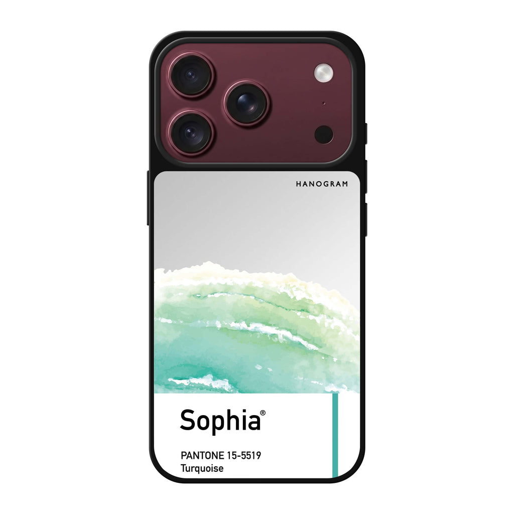 Turquoise I personalized name blue iPhone 18 Pro Max mirror case