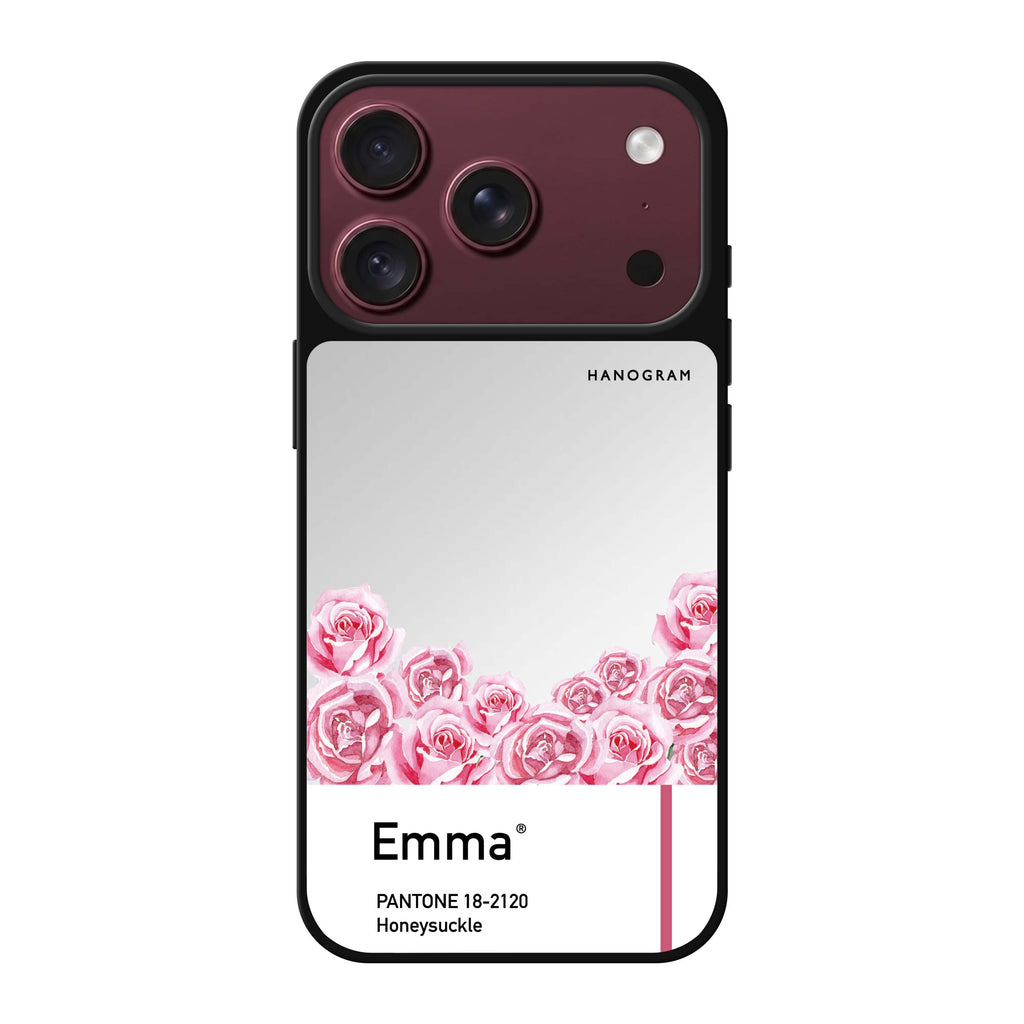 Honeysuckle I personalized name purple flower floral iPhone 18 Pro Max mirror case