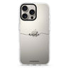 Slim Handwritten custom name iPhone 16/15/14 Pro Max & Pro ultra clear case typography design, front product view