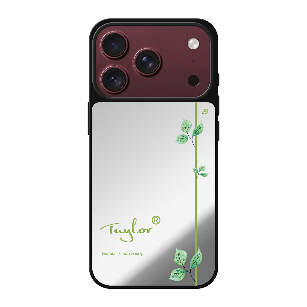 Greenery II personalized name green nature iPhone 18 Pro Max mirror case