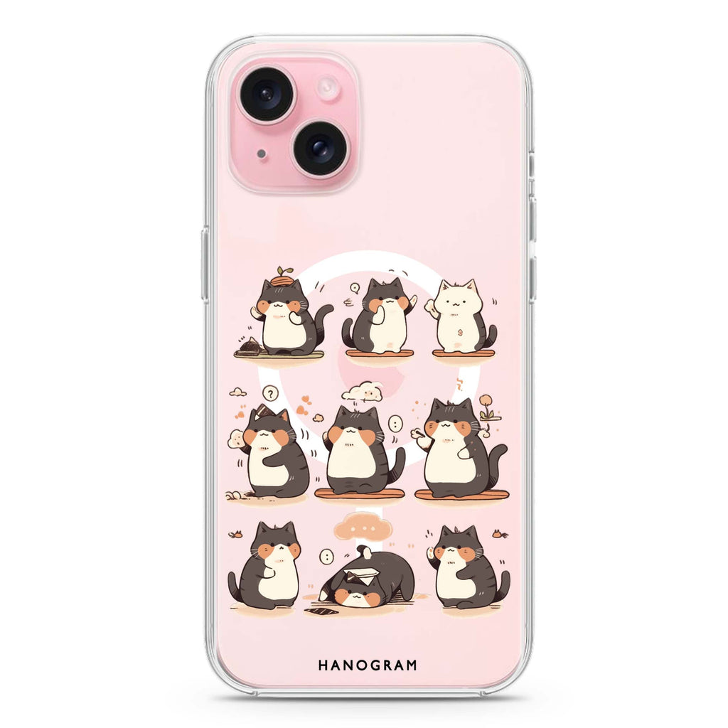 Zen Meowster iPhone 15 Plus MagSafe Compatible Ultra Clear Case