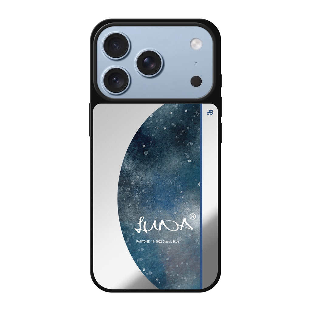 Classic Blue II personalized name blue vintage iPhone 18 Pro Max mirror case