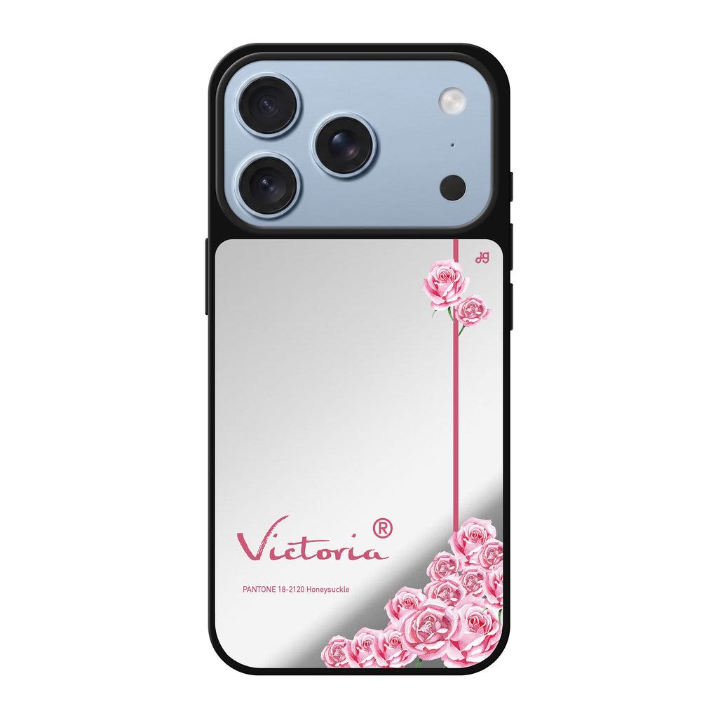 Honeysuckle II personalized name purple flower floral iPhone 18 Pro Max mirror case