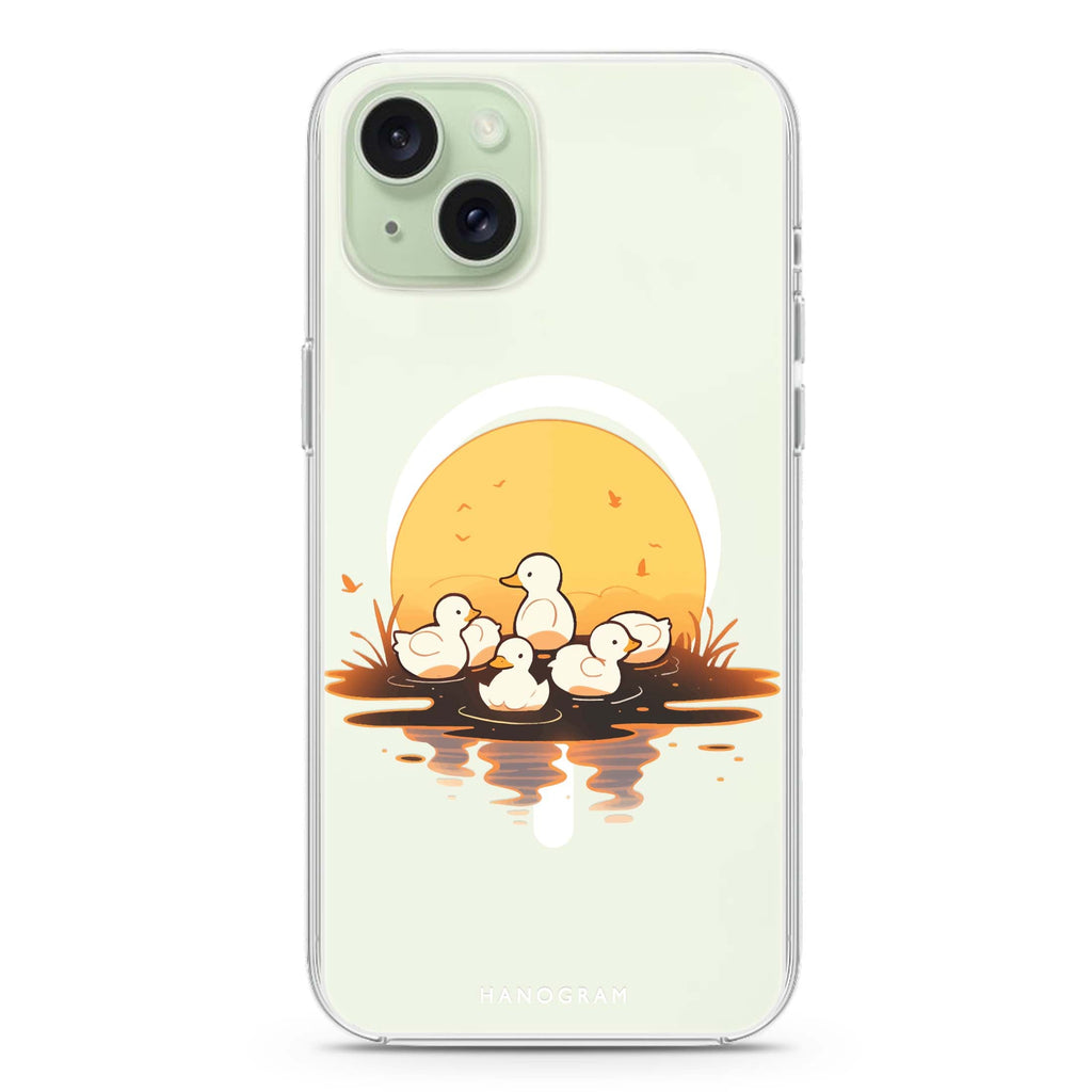 Dawn Duck Drift iPhone 15 Plus MagSafe Compatible Ultra Clear Case